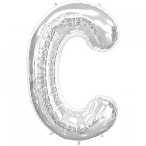 Alphabet Balloon Silver 34in C *Clearance*
