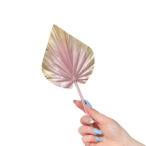 DRIED FLOWER SPEAR PALM PINK/GOLD