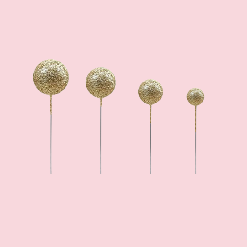 Glitter Ball Topper Gold 20pc — Cakers Warehouse