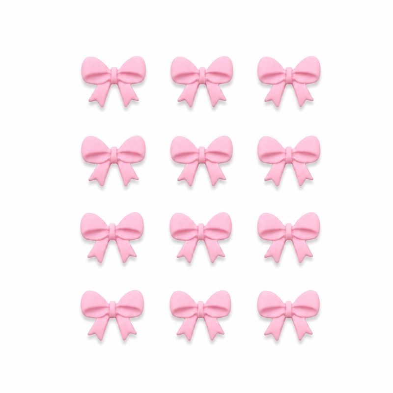 Fondant Topper Pink Mini Bow 12pc