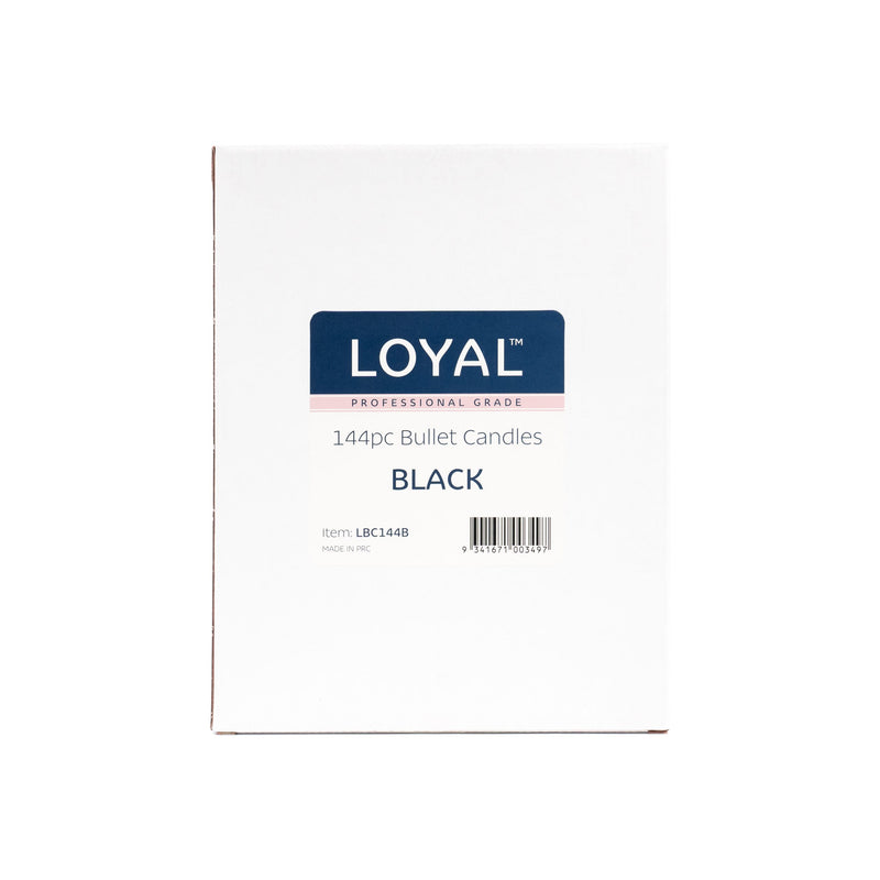 Bullet Candle Black 144pc