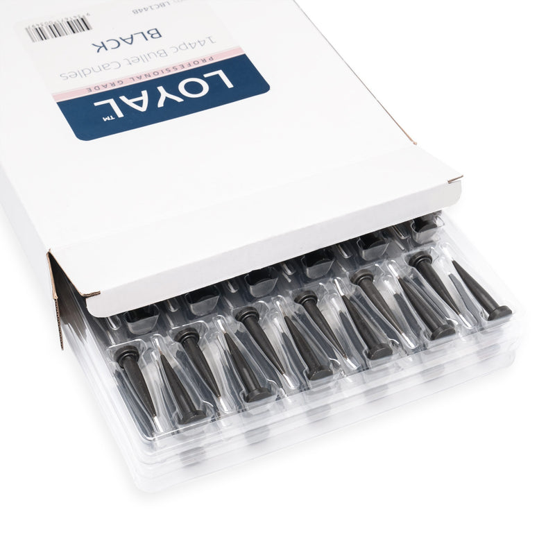 Bullet Candle Black 144pc