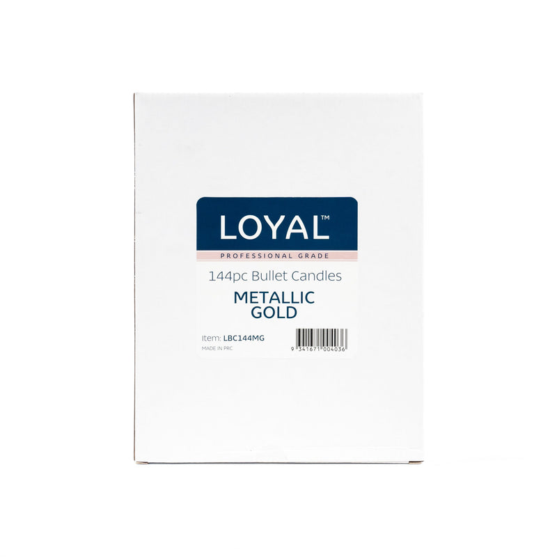 Bullet Candle Metallic Gold 144pc