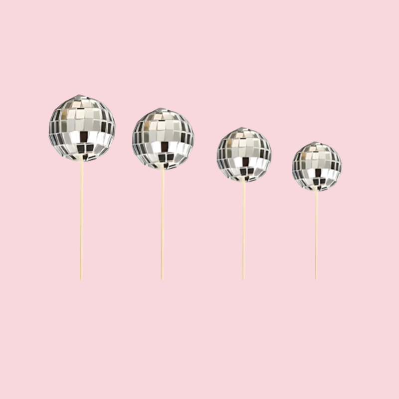 Disco Ball Topper With Stick 8pc