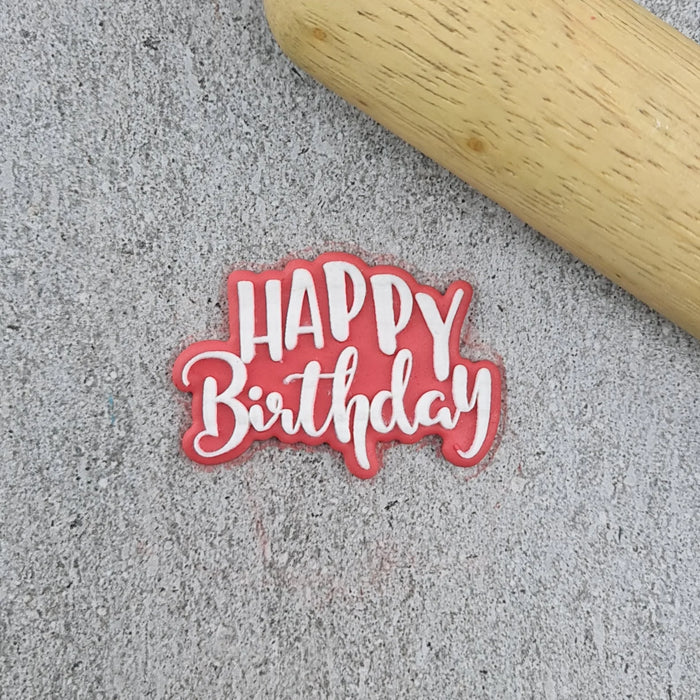 Stamp Debosser With Cutter Happy Birthday Mini