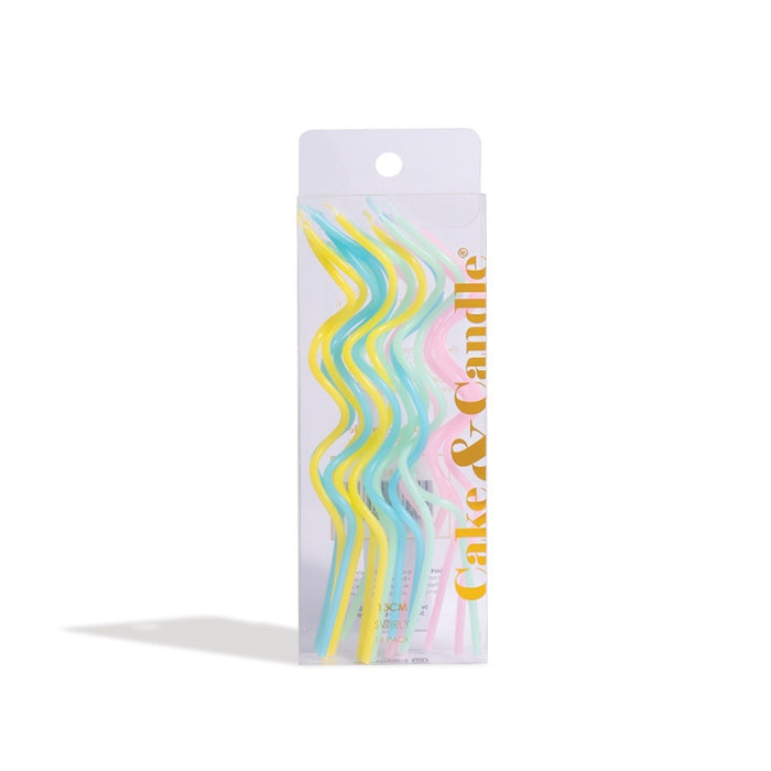 Swirly Cake Candle Pastel Rainbow 16pc