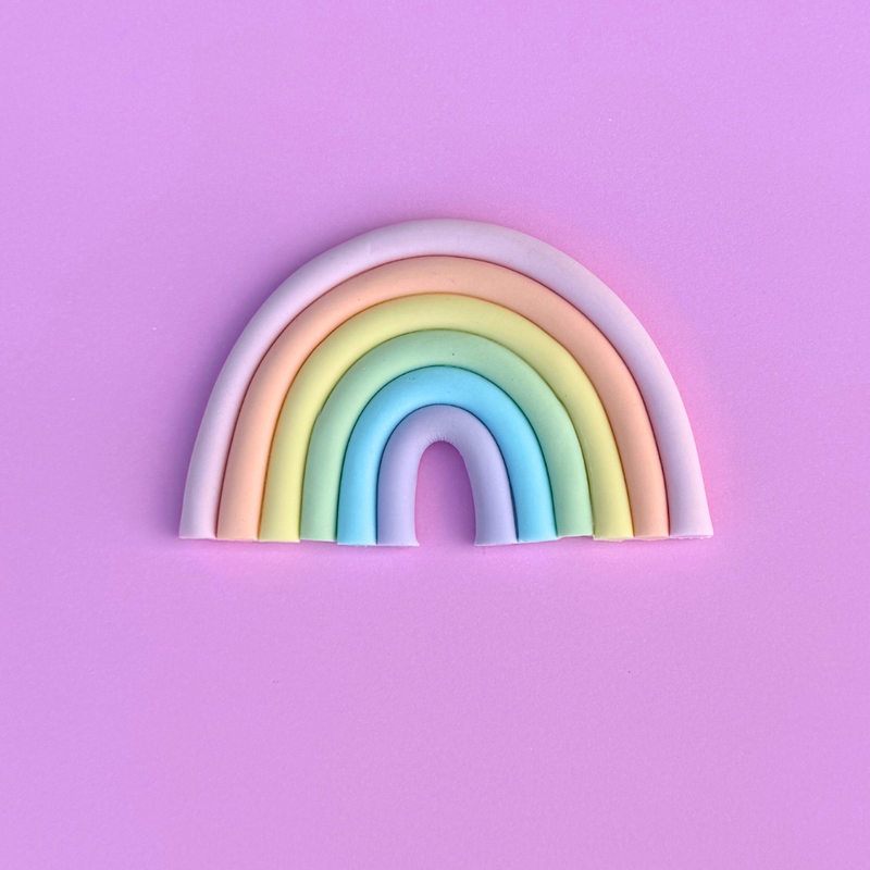 Fondant Topper Pastel Rainbow