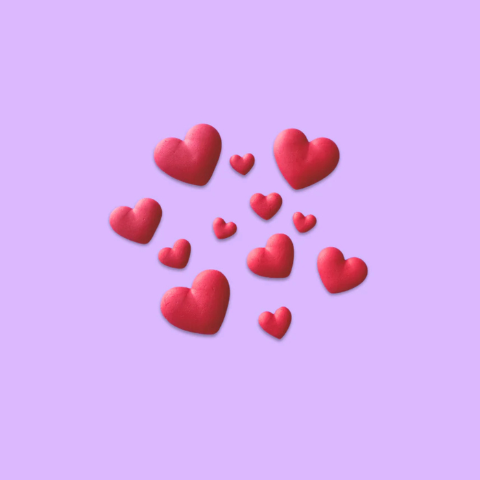 Fondant Topper Mixed Red Heart 12pc