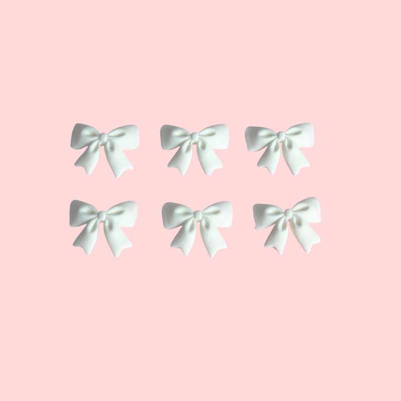 Fondant Topper White Bow 6pc