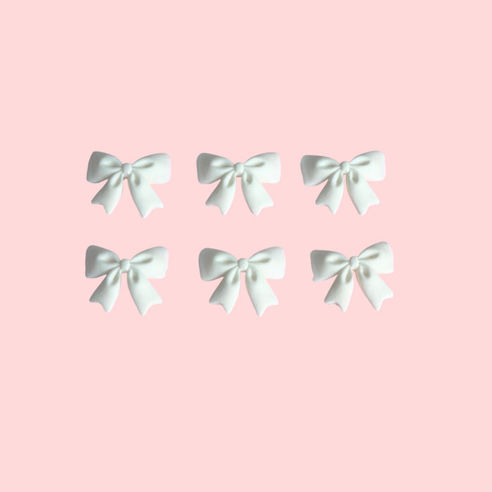 Fondant Topper White Bow 6pc