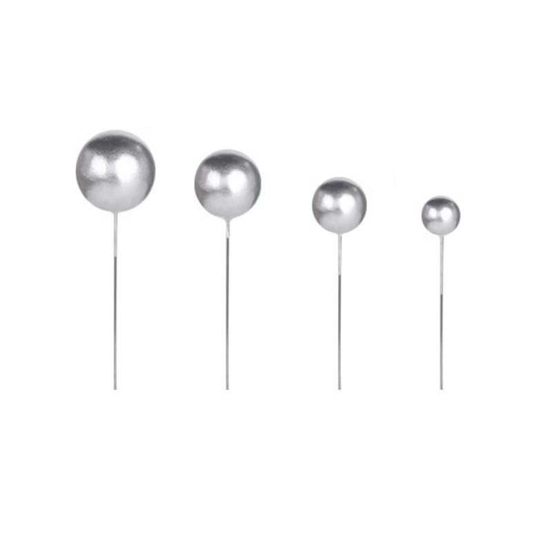Metallic Ball Topper Silver 20pc