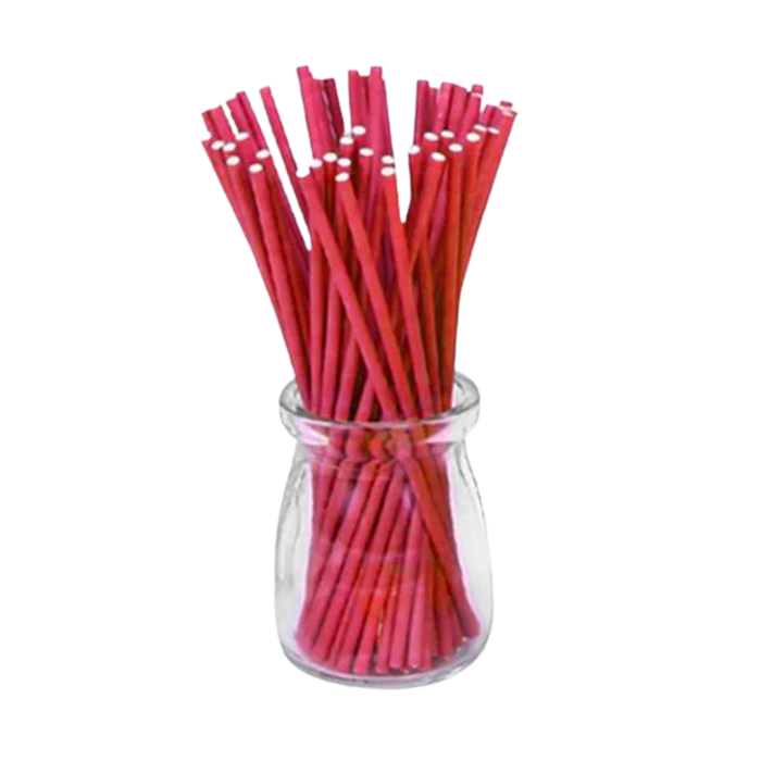 Lollipop Sticks 15cm 50pc Red