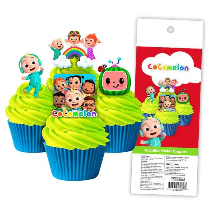 Edible Wafer Cupcake Toppers 16pc Cocomelon *Clearance*