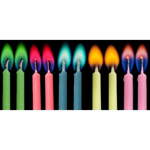 Candle Colour Flame Assorted 10pc