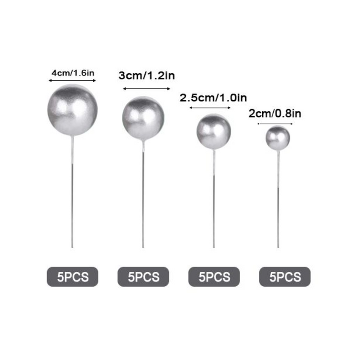 Silver Ball Topper 20pc