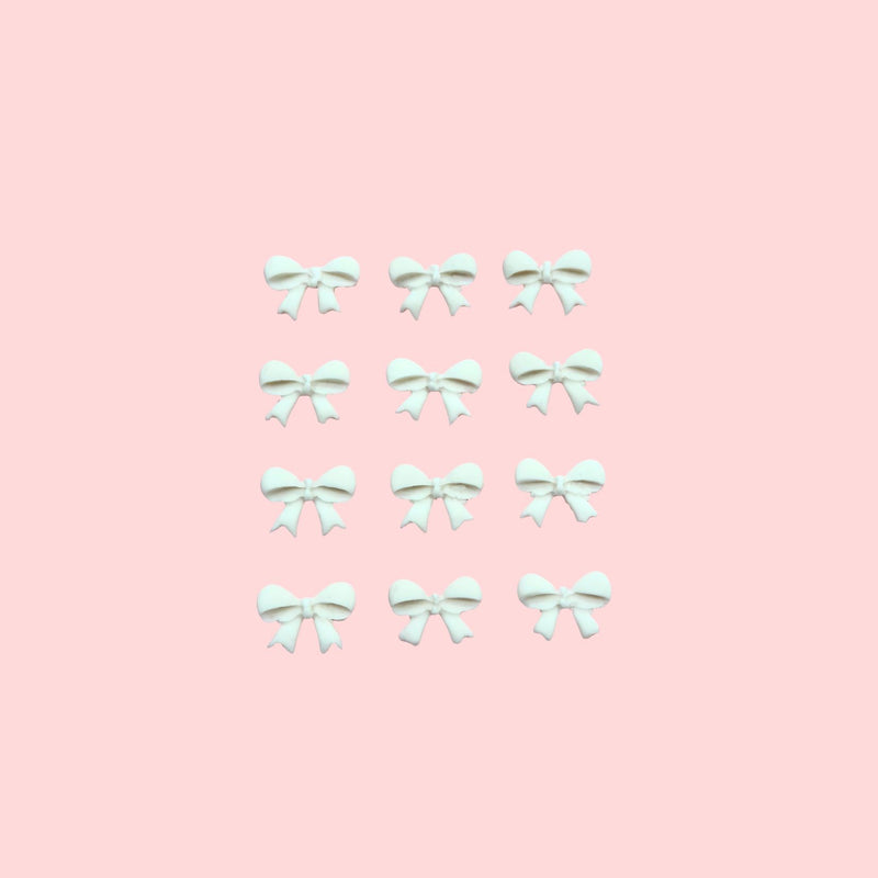 Fondant Topper White Mini Bow 12pc