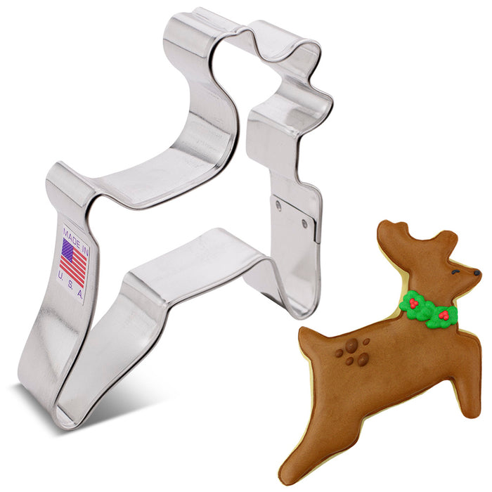 Cookie Cutter Leaping Reindeer 3.5in