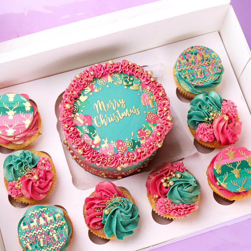 Stencil Christmas Cake Wreath