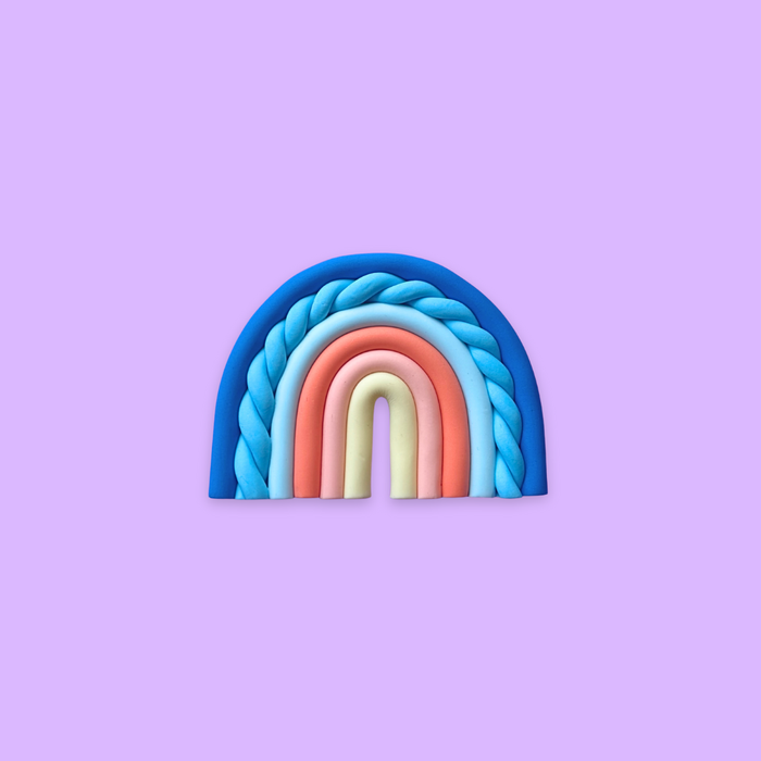 Fondant Topper Blue Rainbow