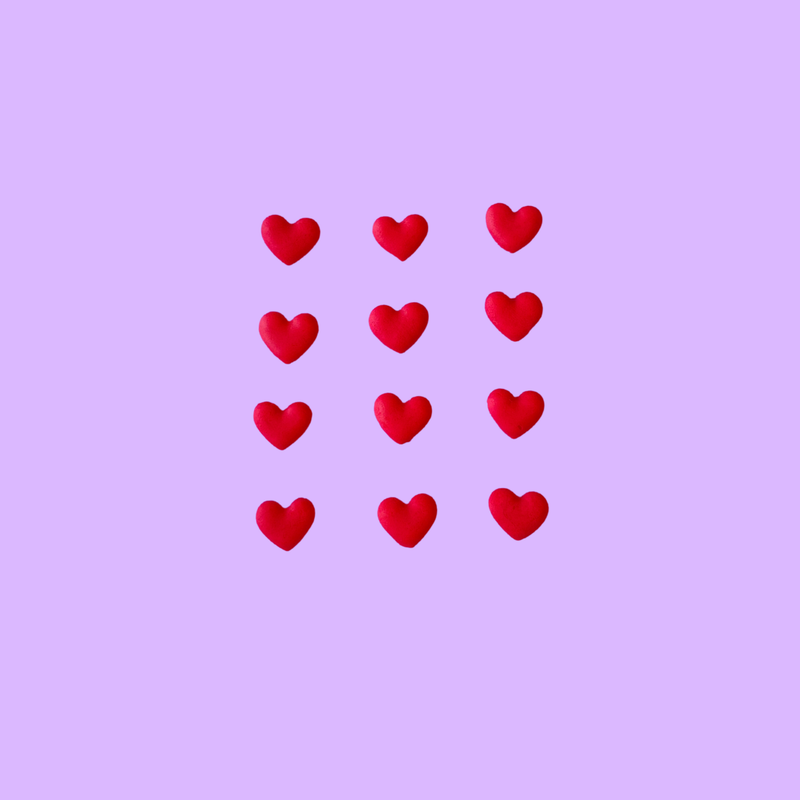 Fondant Topper Mini Red Heart 12pc