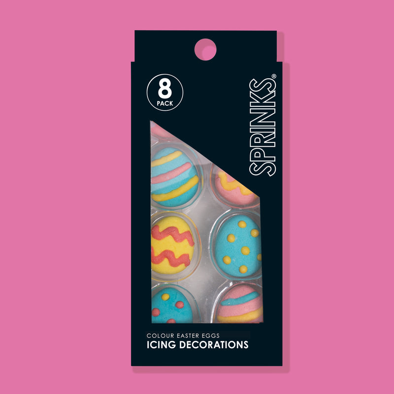 Icing Decorations Colourful Easter Eggs 8pc