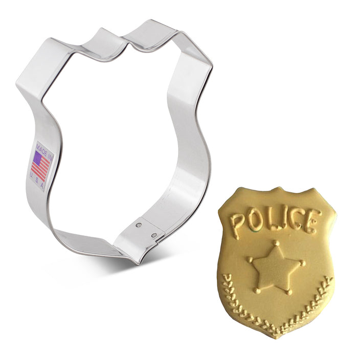 Cookie Cutter Police Badge 4in