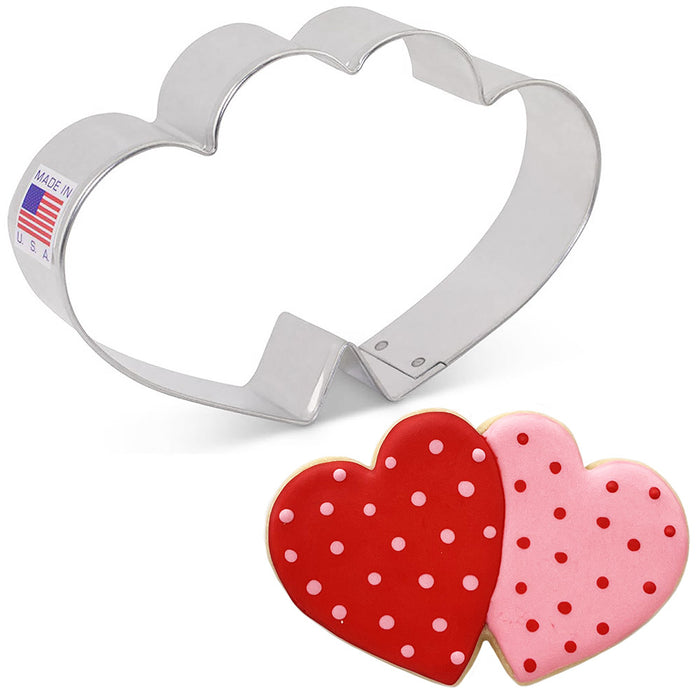Cookie Cutter Double Heart 3in