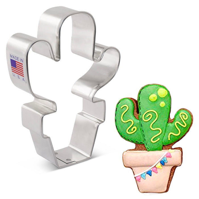 Cookie Cutter Potted Cactus 4in