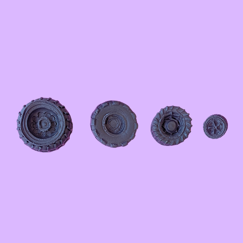 Fondant Topper Assorted Tyre 4pc