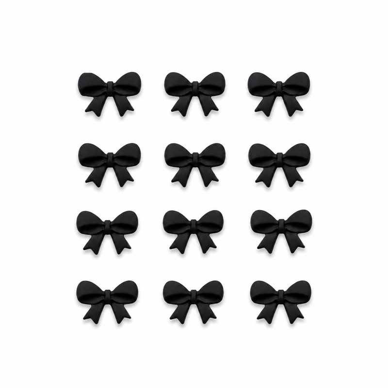 Fondant Topper Black Mini Bow 12pc