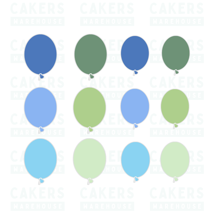 Edible Wafer Cupcake Toppers 12pc Verdigris Balloons