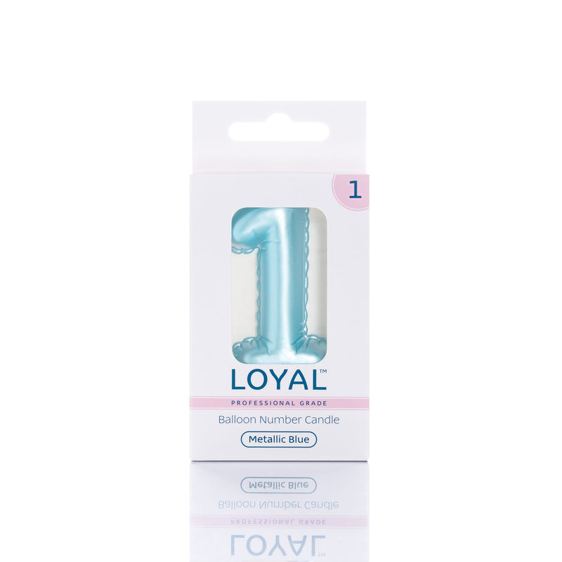 Balloon Candle Number Metallic Blue