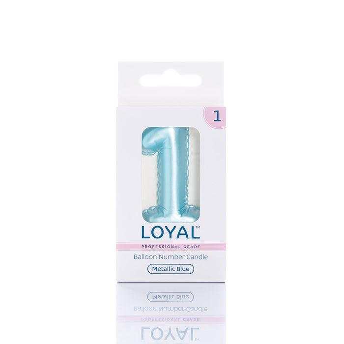Balloon Candle Number Metallic Blue