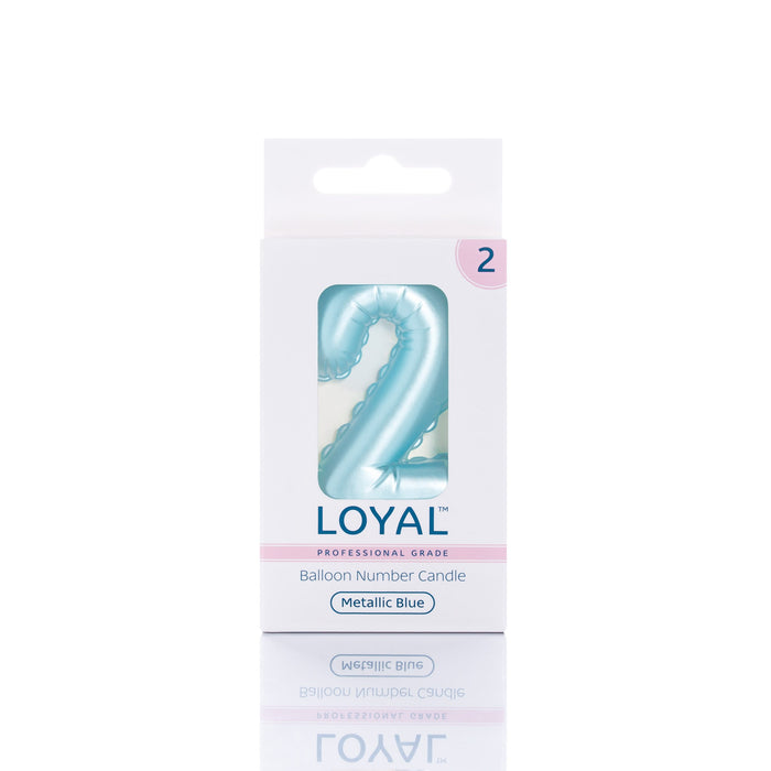 Balloon Candle Number Metallic Blue