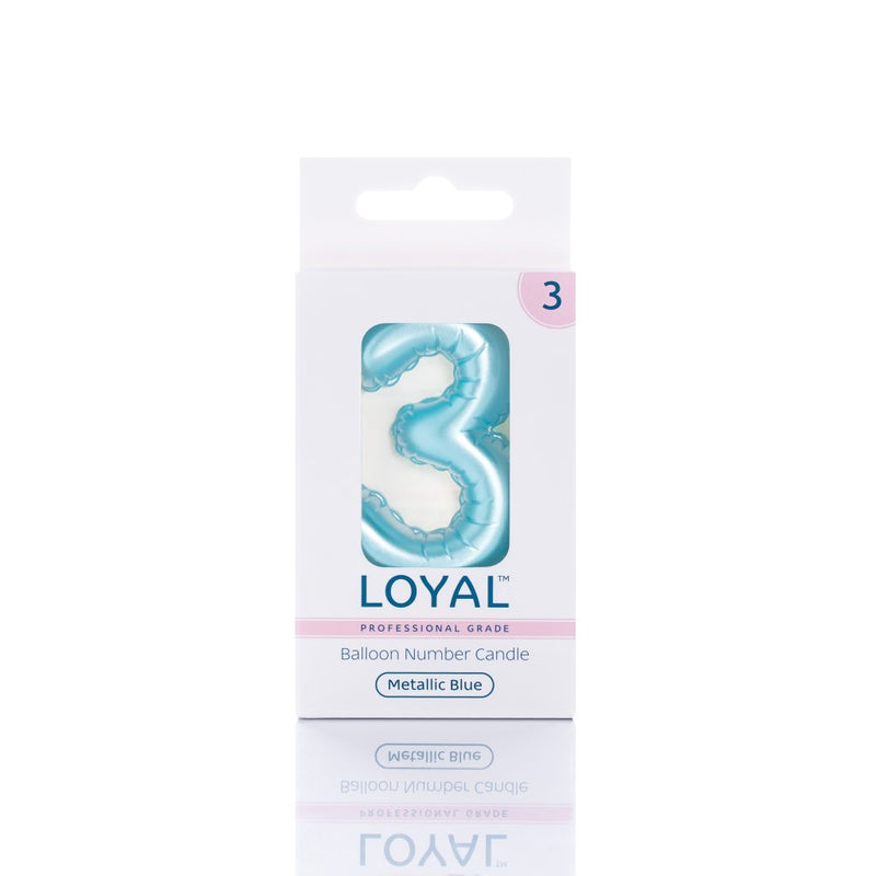Balloon Candle Number Metallic Blue