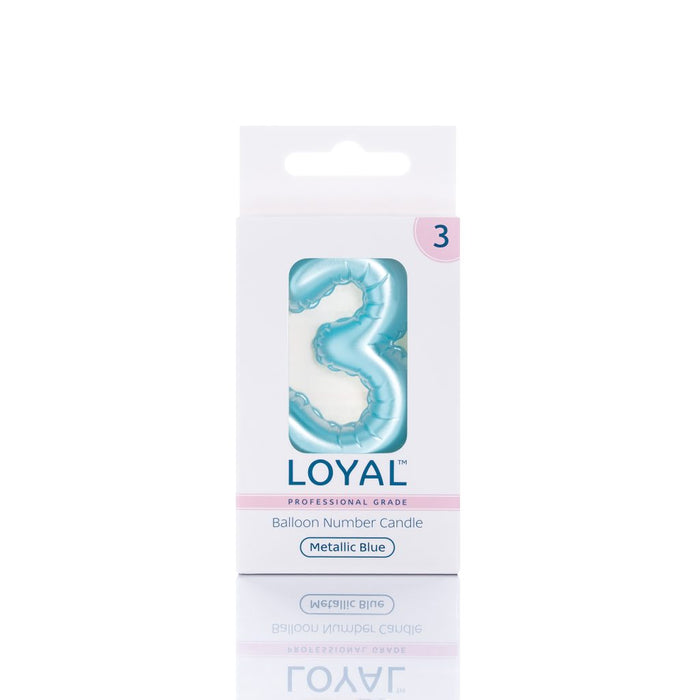 Balloon Candle Number Metallic Blue
