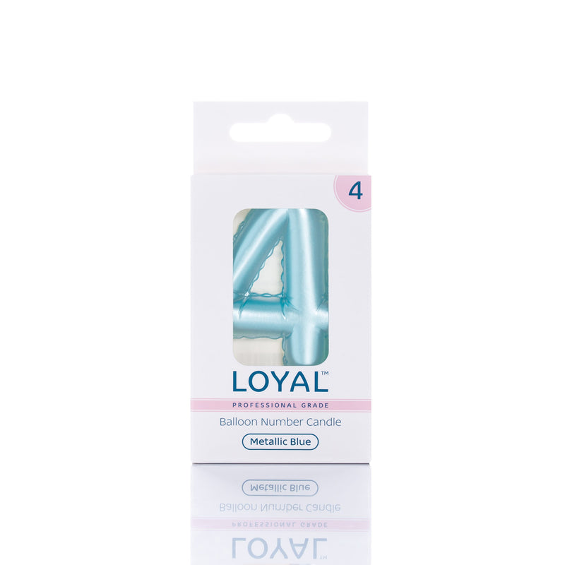 Balloon Candle Number Metallic Blue