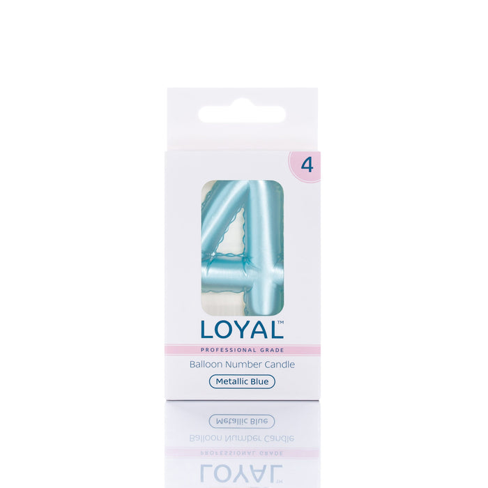 Balloon Candle Number Metallic Blue