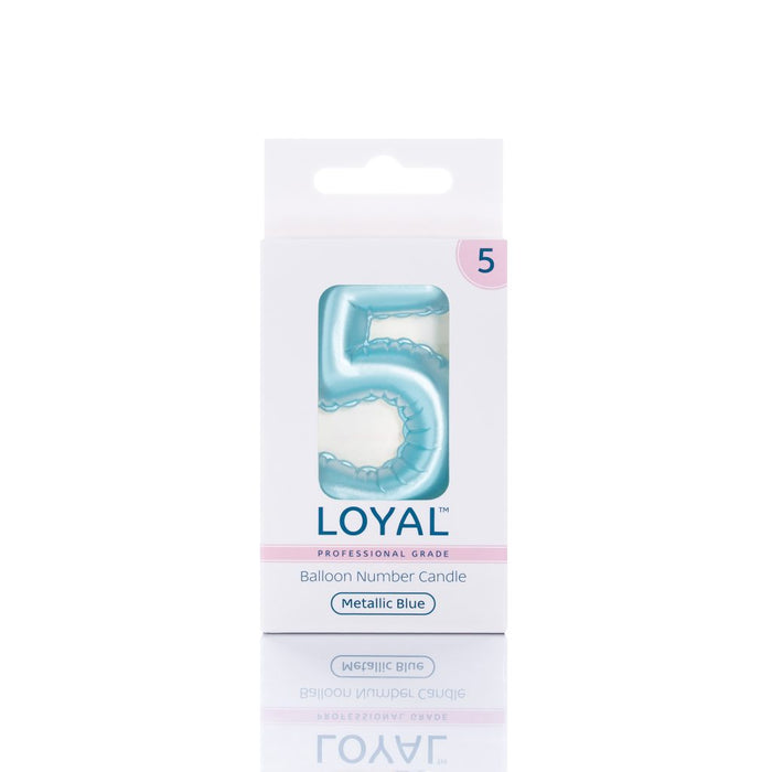 Balloon Candle Number Metallic Blue