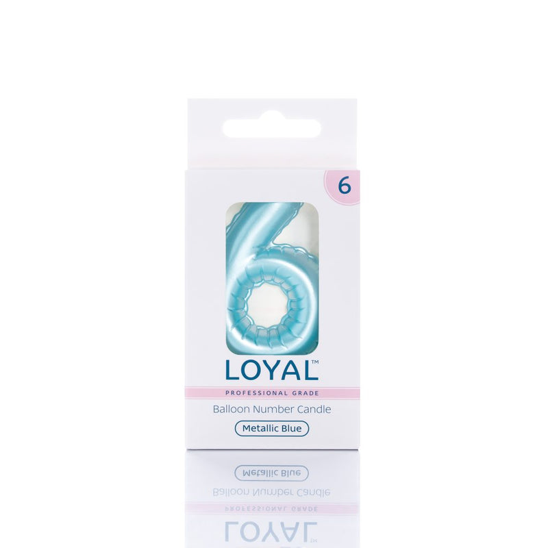Balloon Candle Number Metallic Blue