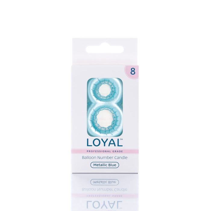 Balloon Candle Number Metallic Blue