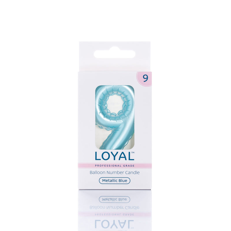 Balloon Candle Number Metallic Blue