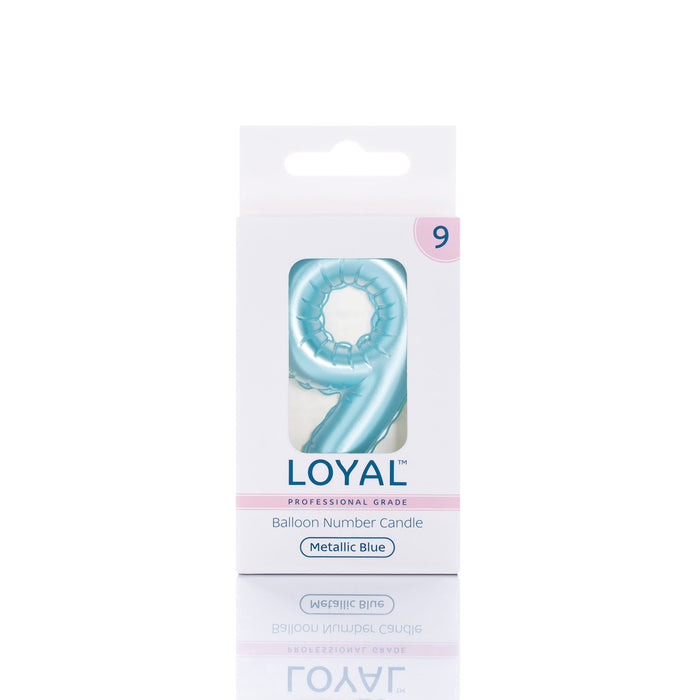 Balloon Candle Number Metallic Blue