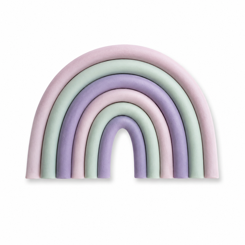 Fondant Topper Boho Pink Rainbow