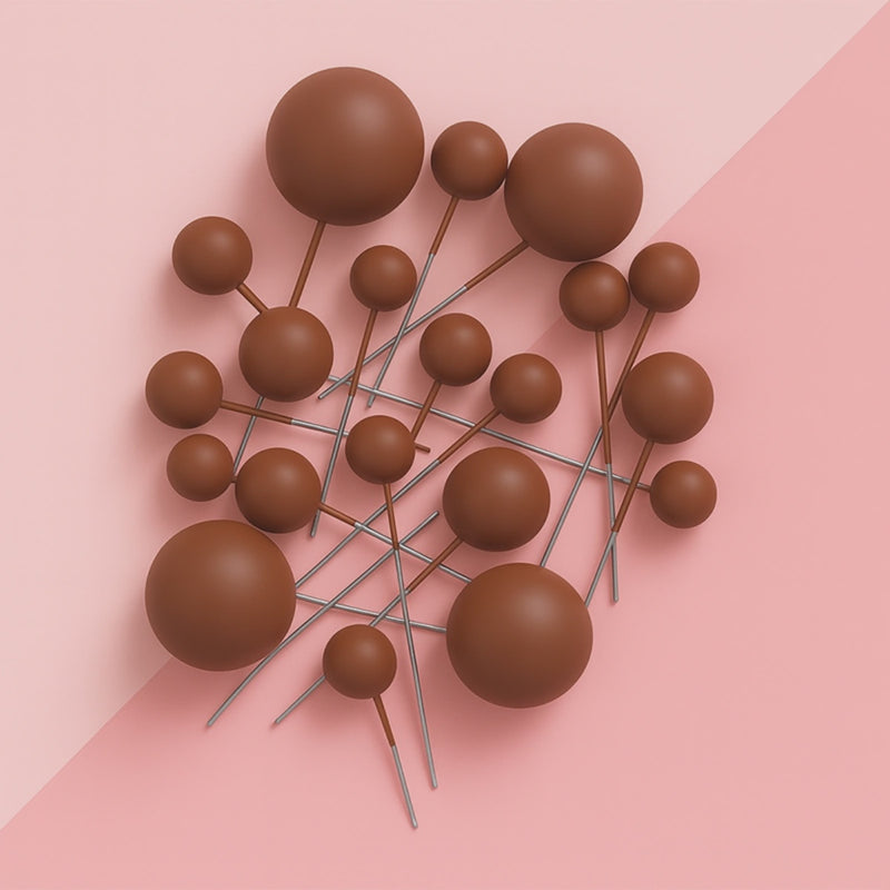 Matte Ball Topper Caramel Brown 20pc