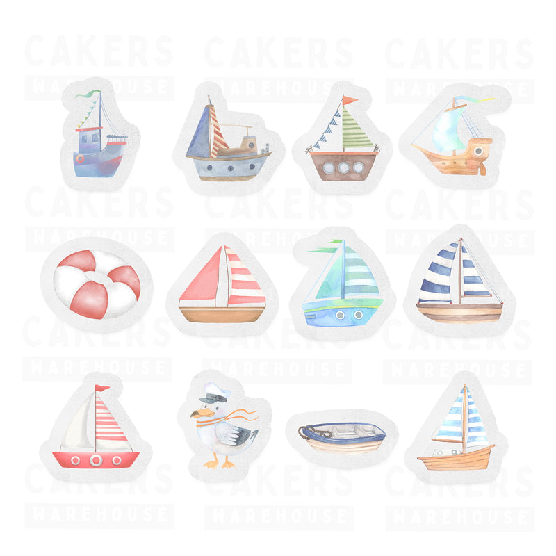 Edible Wafer Cupcake Toppers 12pc Boats