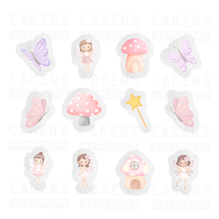 Edible Wafer Cupcake Toppers 12pc Fairies