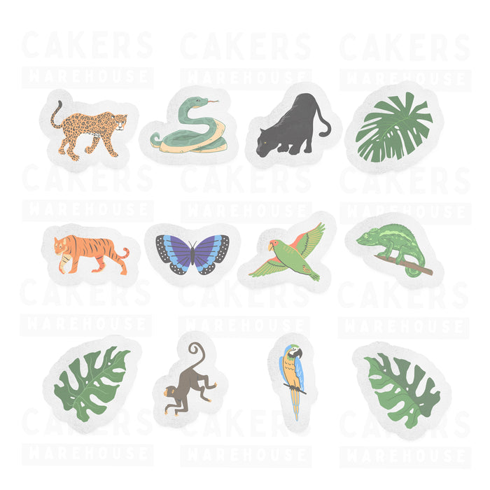 Edible Wafer Cupcake Toppers 12pc Jungle