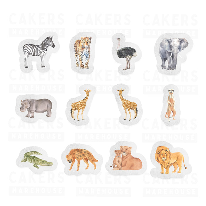 Edible Wafer Cupcake Toppers 12pc Safari