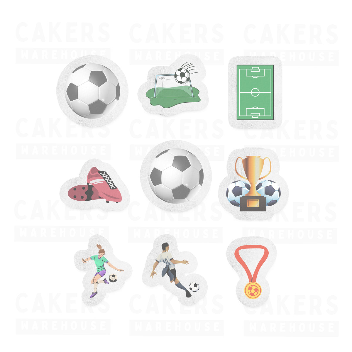 Edible Wafer Cupcake Toppers 12pc Soccer — Cakers Warehouse